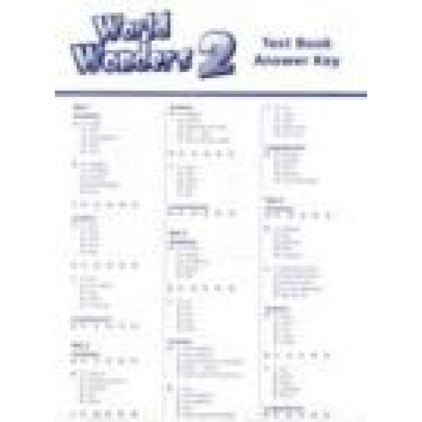 World Wonders 2 Test Book Answer Key