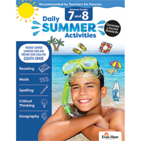 Daily Summer Activities, Between 7th Grade and 8th Grade Activity Book