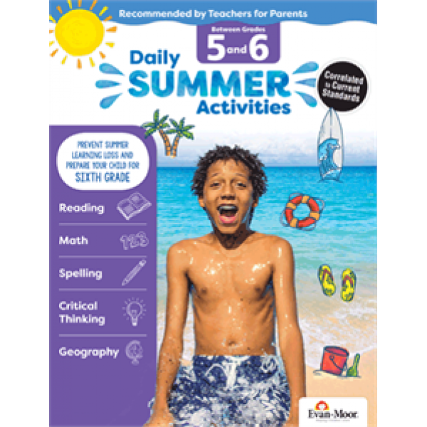 Daily Summer Activities, Between 5th Grade and 6th Grade Activity Book